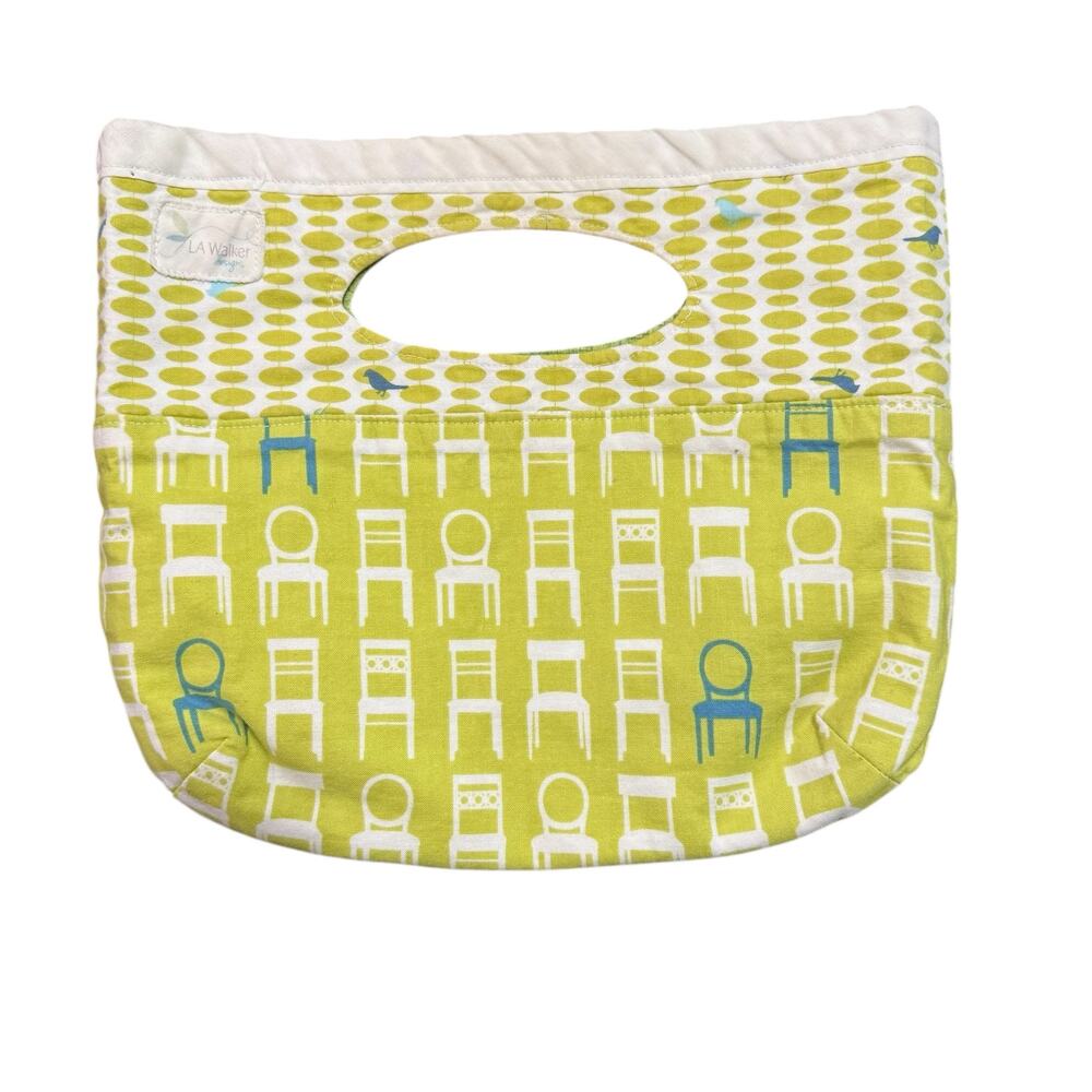 LA Walker Designs Chair Novelty Print Lime Green Cotton Purse